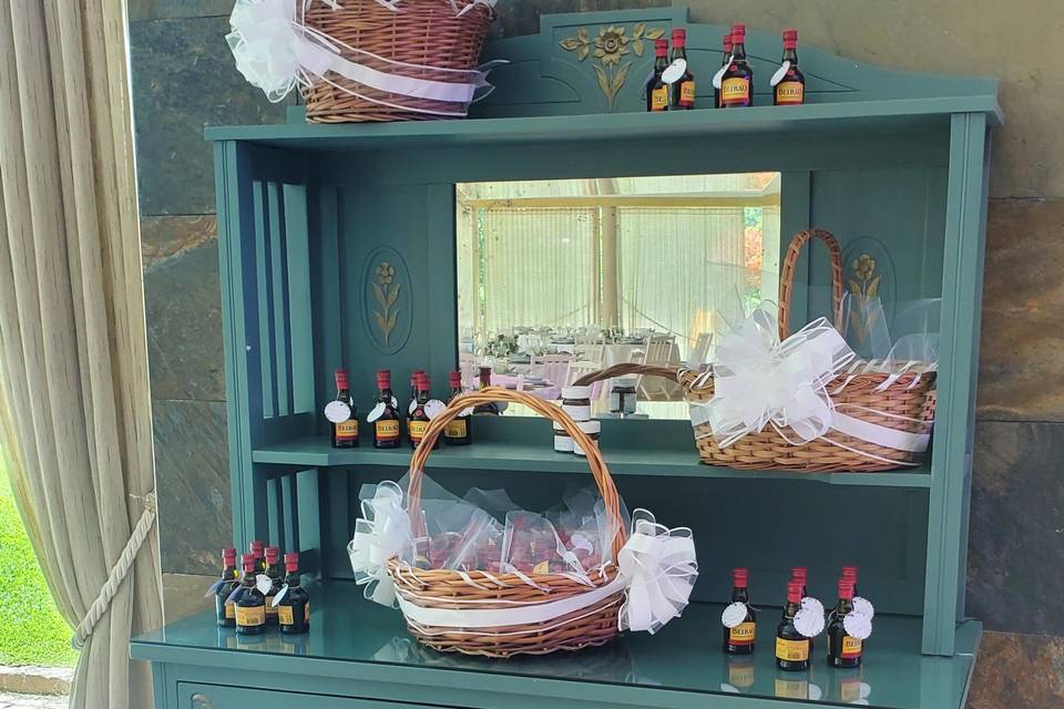 Detalhes das lembranças.
