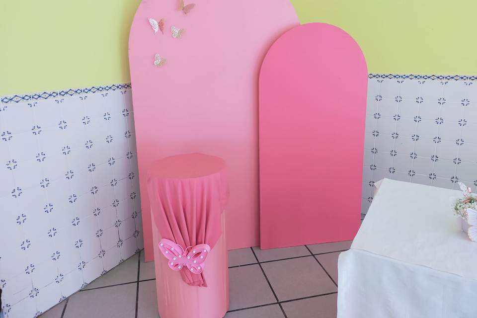 Cilindro para bolo e decoração