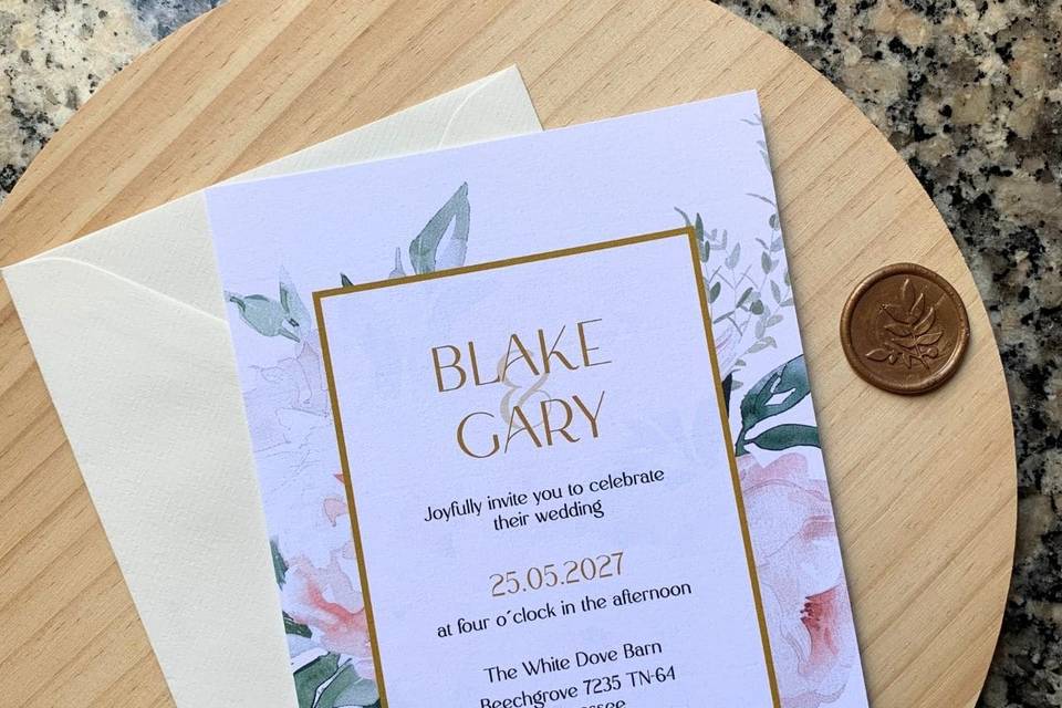 Convite de casamento B+G