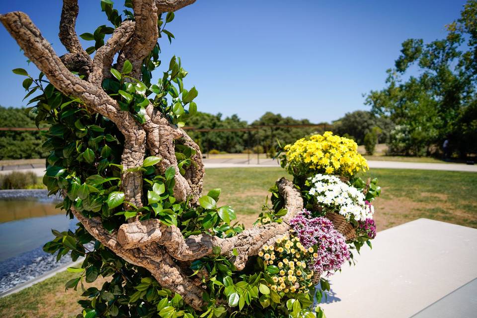 Arco floral organico e autoral