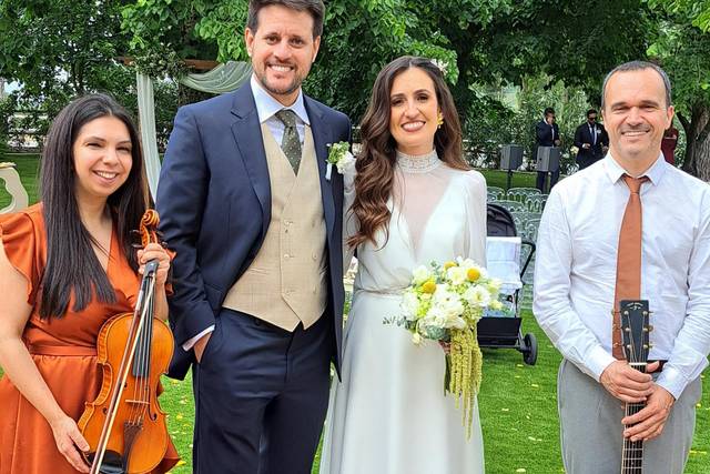 With Bride and Groom