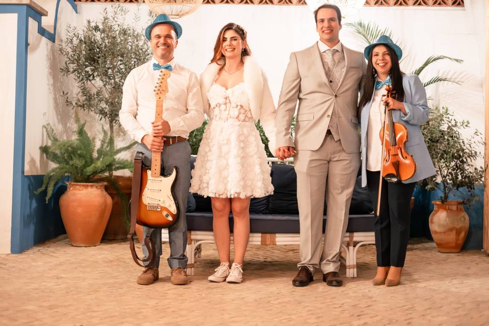 With Bride and Groom