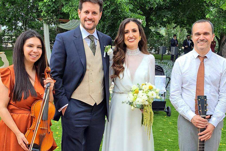 With Bride and Groom