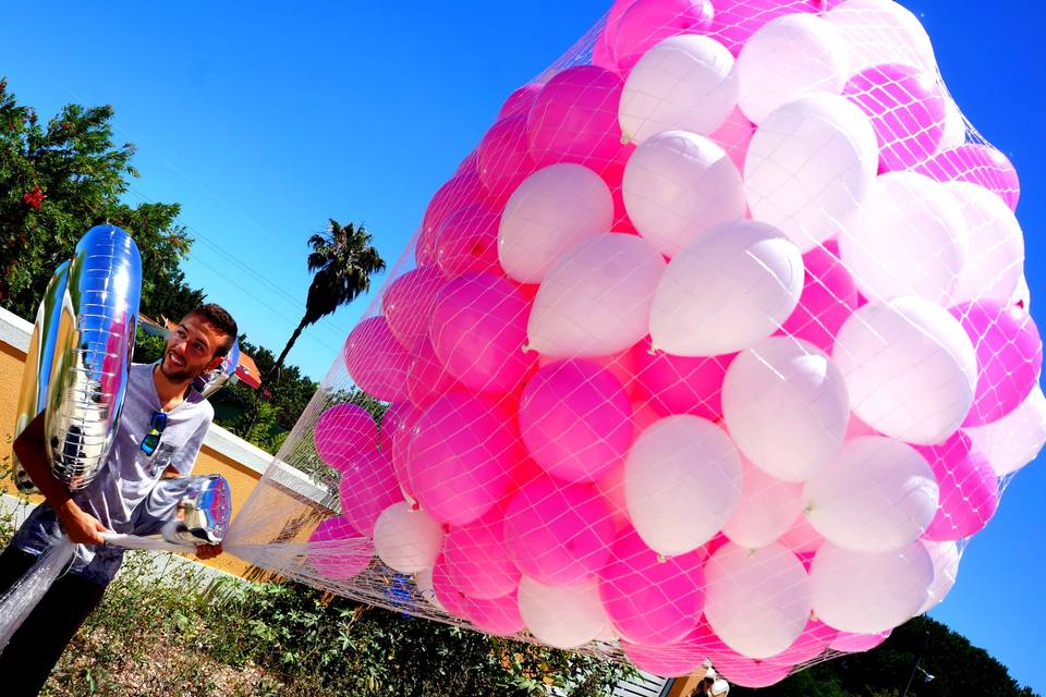 Lançamento balões em rede