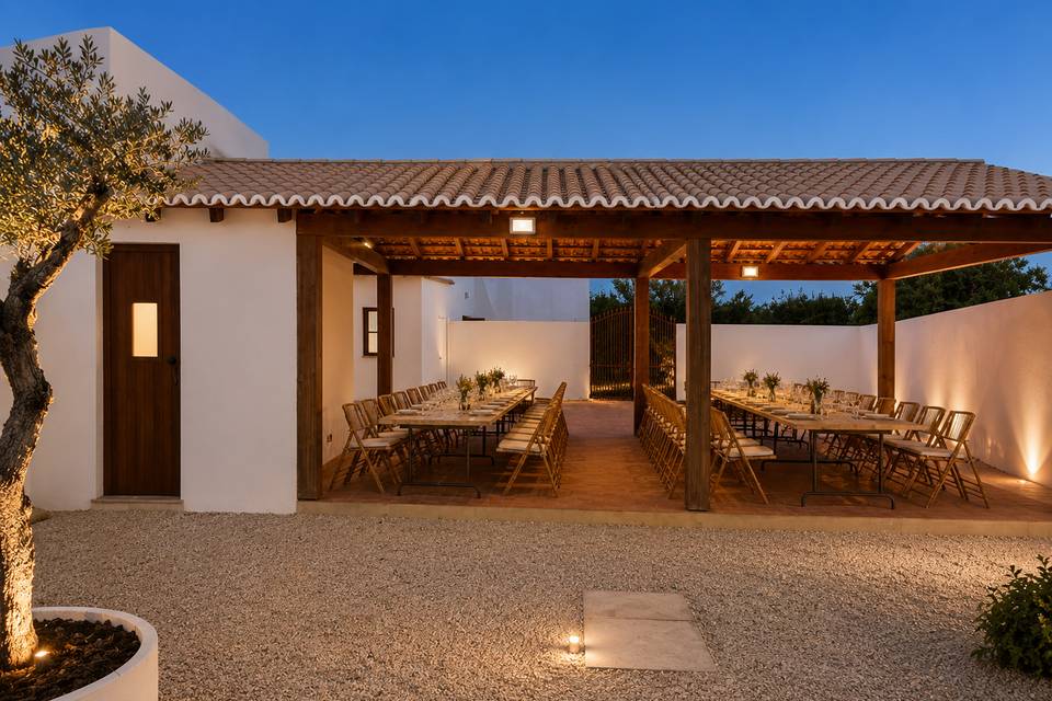 Zona de pátio e piscina