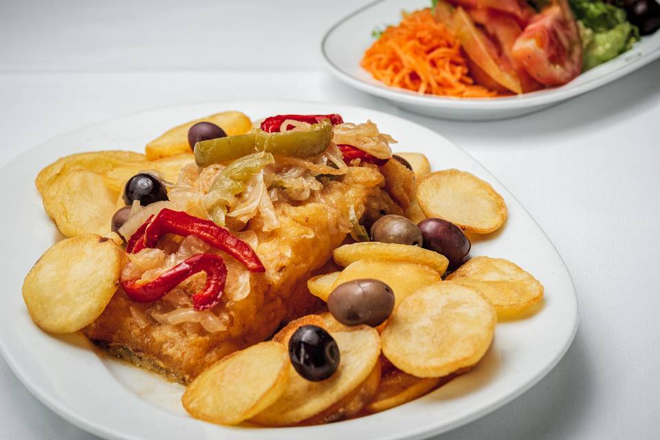 O famoso bacalhau à Casa.