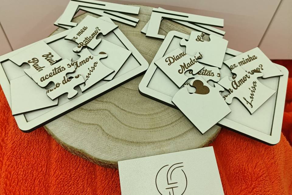 Convite padrinhos - puzzle