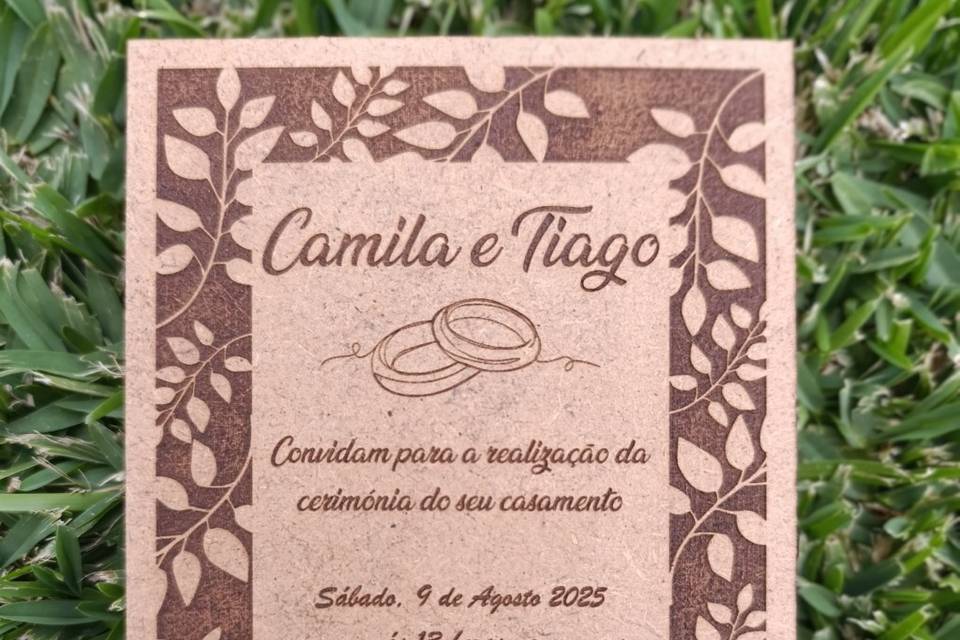 Convite MDF castanho