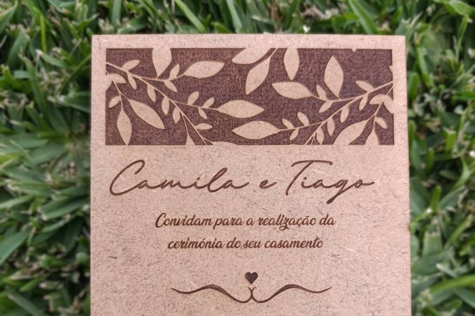 Convite MDF castanho