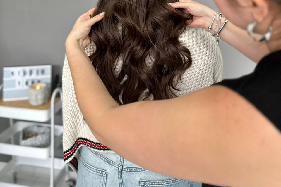 Penteado com ondas
